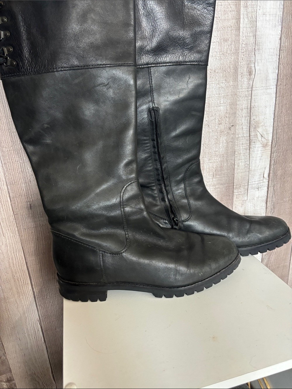 Cole Haan Black Leather Tall Boots